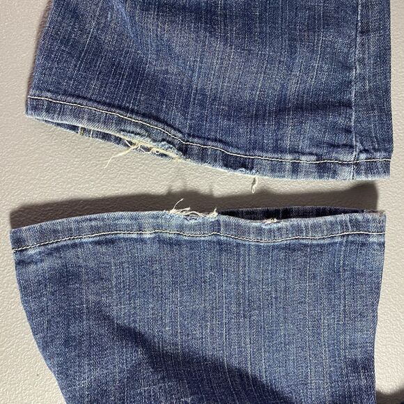 LEI Sophia Jeans Low Rise Hipster Flare Bootcut Dark Denim Y2K Womens Jr 13 Long - Picture 8 of 10